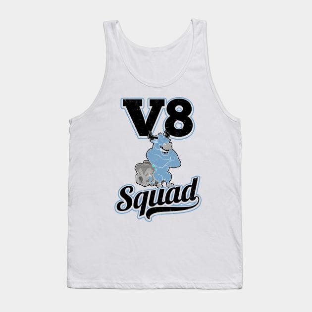 V8 Engine Shirt | Bull Squad Block Gift Tank Top by Gawkclothing